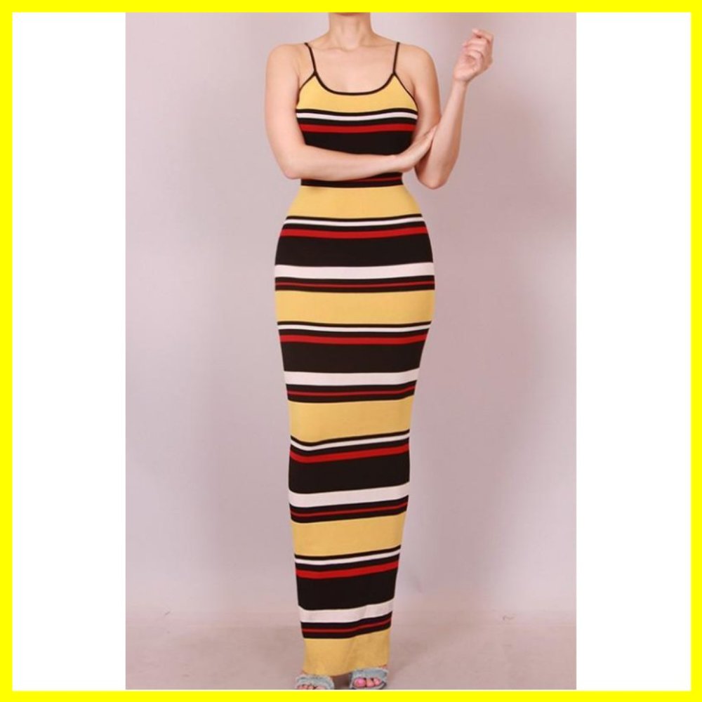 NWT Striped Knit Maxi Dress - Picture 4 of 4
